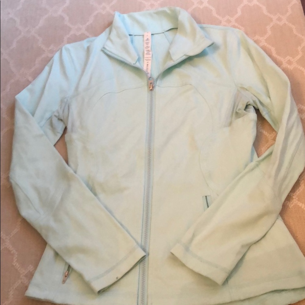 Lu lu lemon zip jacket in light blue